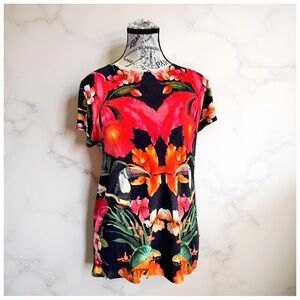 Ted Baker Tropical Floral & Toucan Print Dress – Women’s Size 2